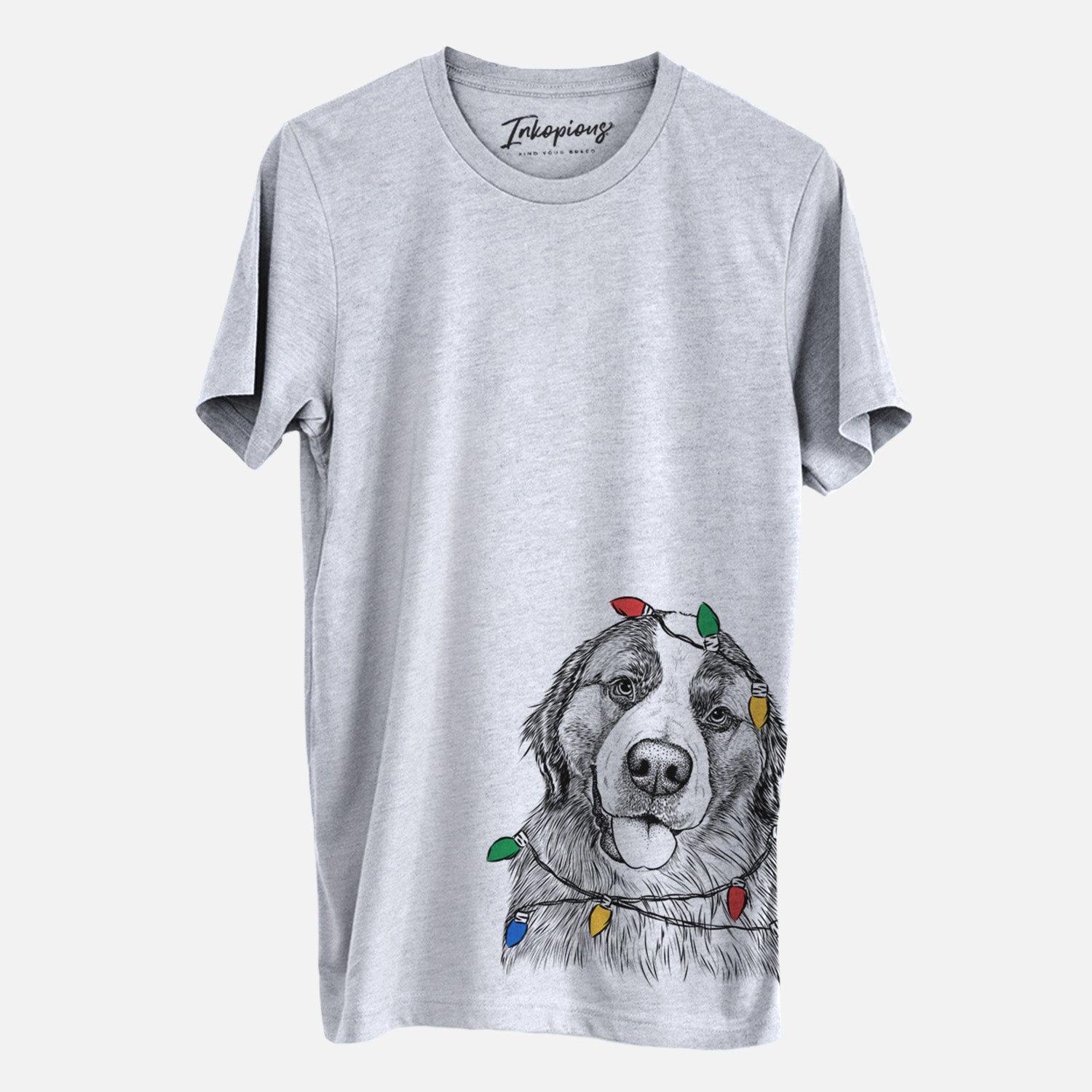 Christmas Lights Walter the Bernese Mountain Dog Mix - Unisex Crewneck