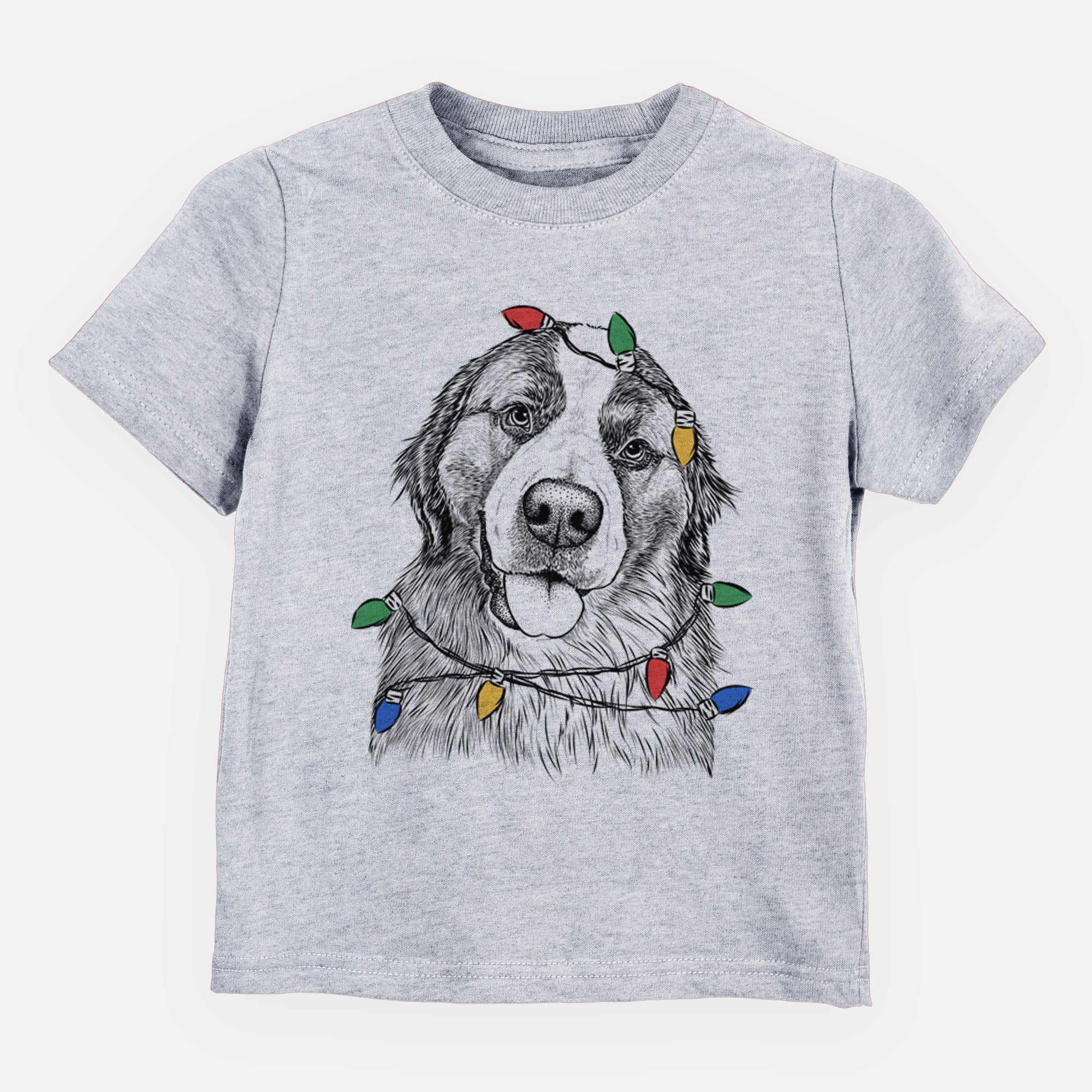 Christmas Lights Walter the Bernese Mountain Dog Mix - Kids/Youth/Toddler Shirt