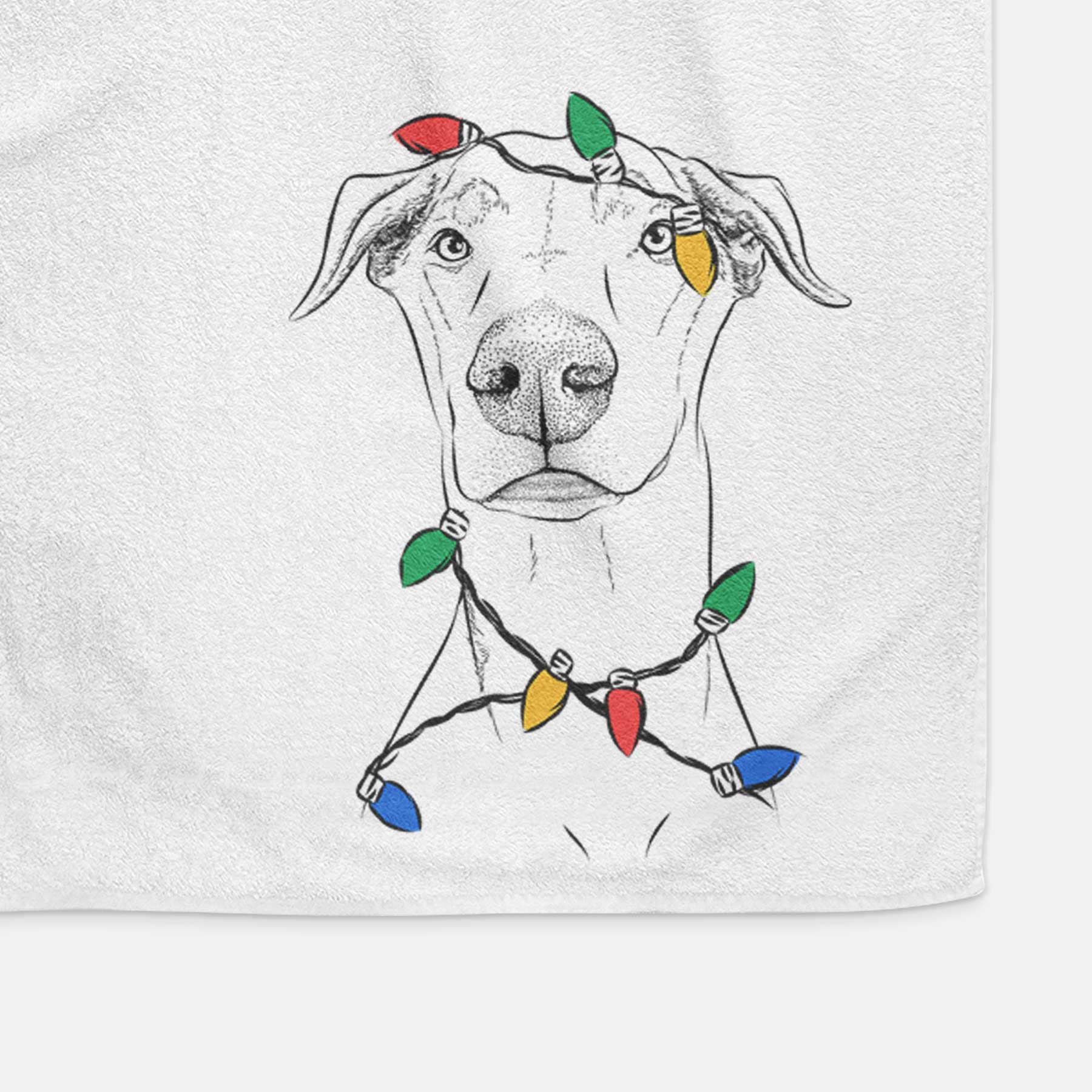 Walter the White Doberman Rescue Decorative Hand Towel