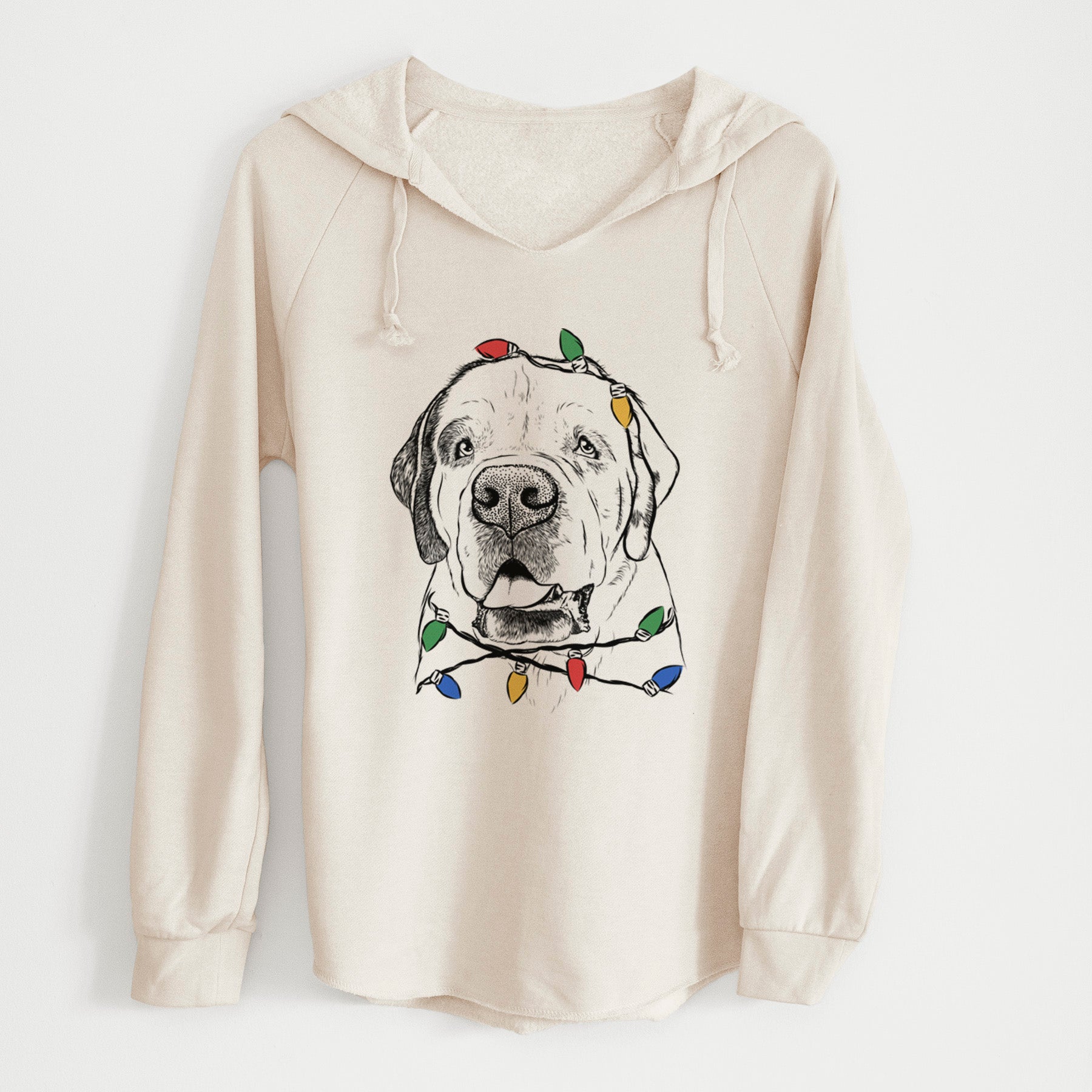 Christmas Lights Wendy the Saint Bernard - Cali Wave Hooded Sweatshirt