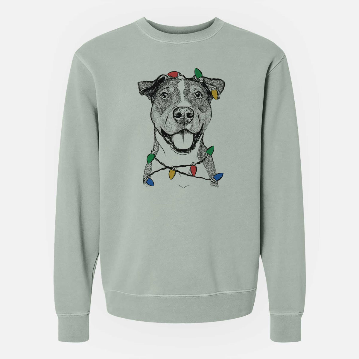 Christmas Lights Wendy the Mixed Breed - Unisex Pigment Dyed Crew Sweatshirt