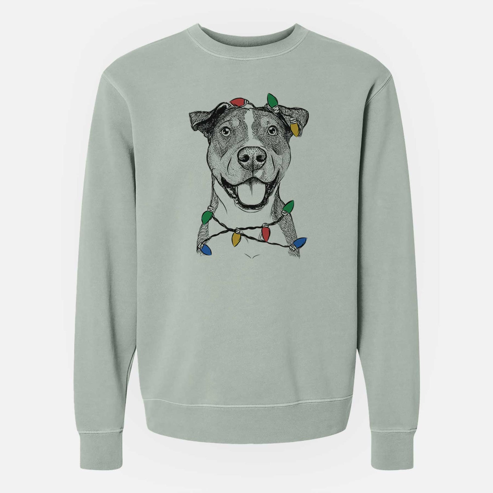 Christmas Lights Wendy the Mixed Breed - Unisex Pigment Dyed Crew Sweatshirt