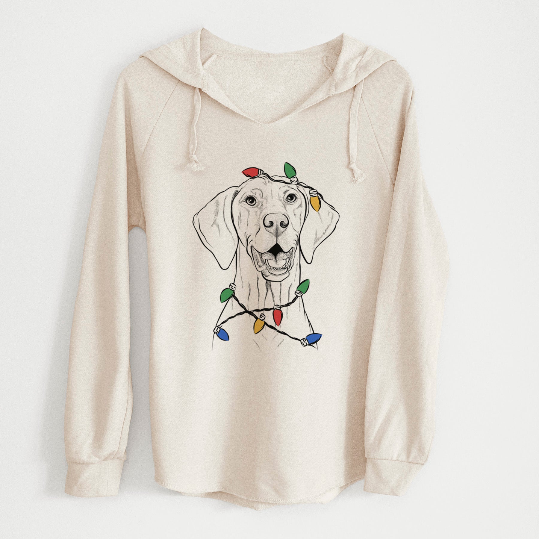 Christmas Lights Wesley the Vizsla - Cali Wave Hooded Sweatshirt