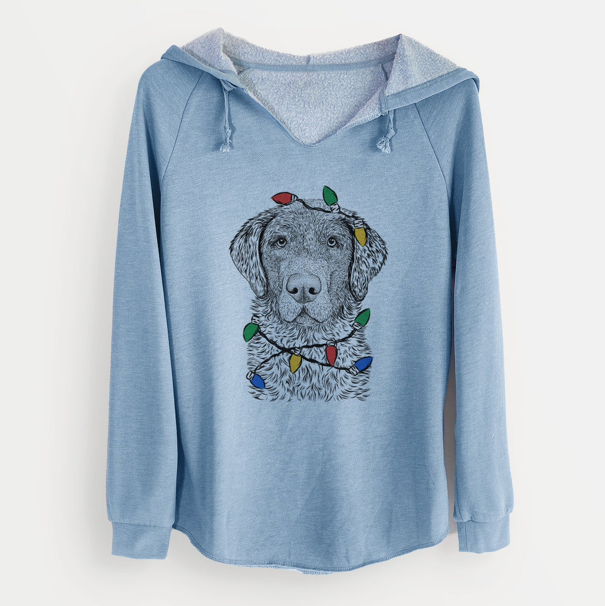 Christmas Lights Whiskey the Chocolate Lab - Cali Wave Hooded Sweatshirt