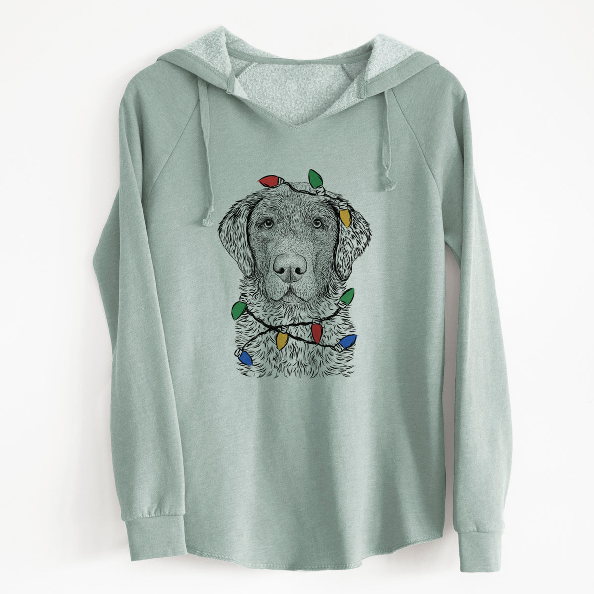 Christmas Lights Whiskey the Chocolate Lab - Cali Wave Hooded Sweatshirt