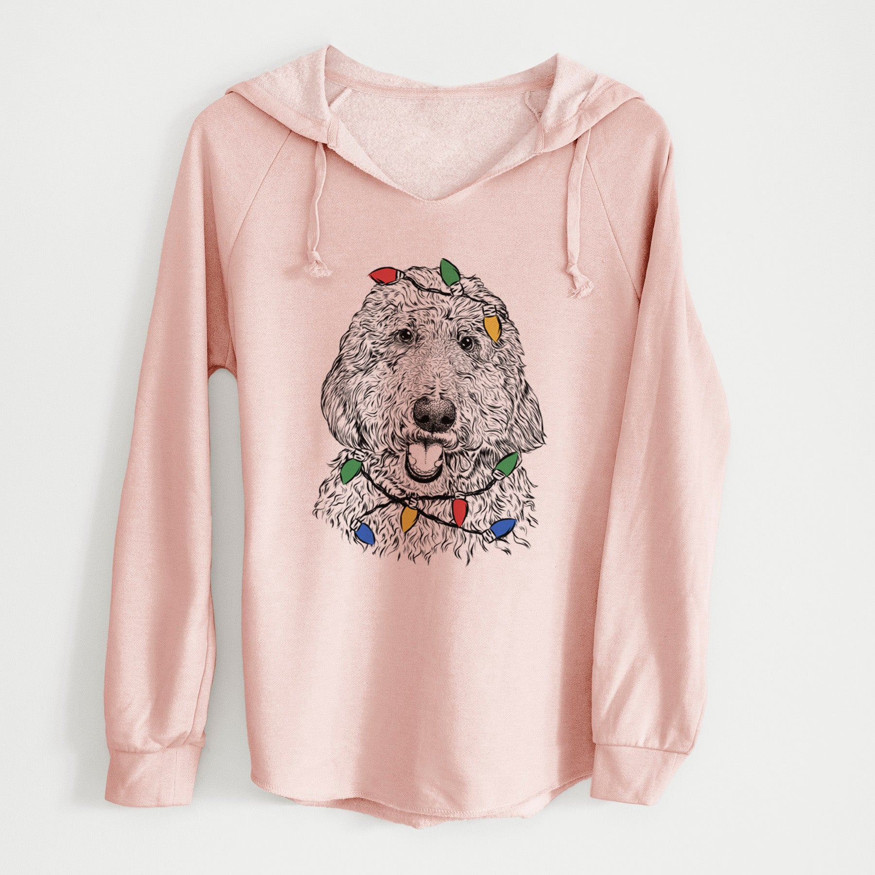 Christmas Lights Whisper the Goldendoodle - Cali Wave Hooded Sweatshirt