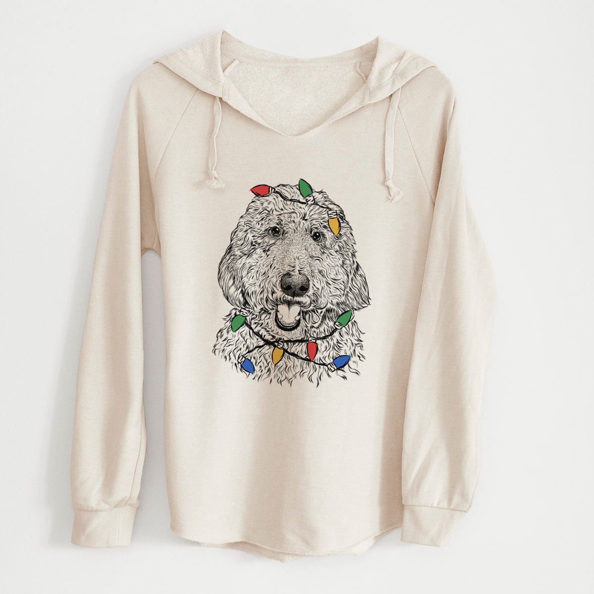 Christmas Lights Whisper the Goldendoodle - Cali Wave Hooded Sweatshirt