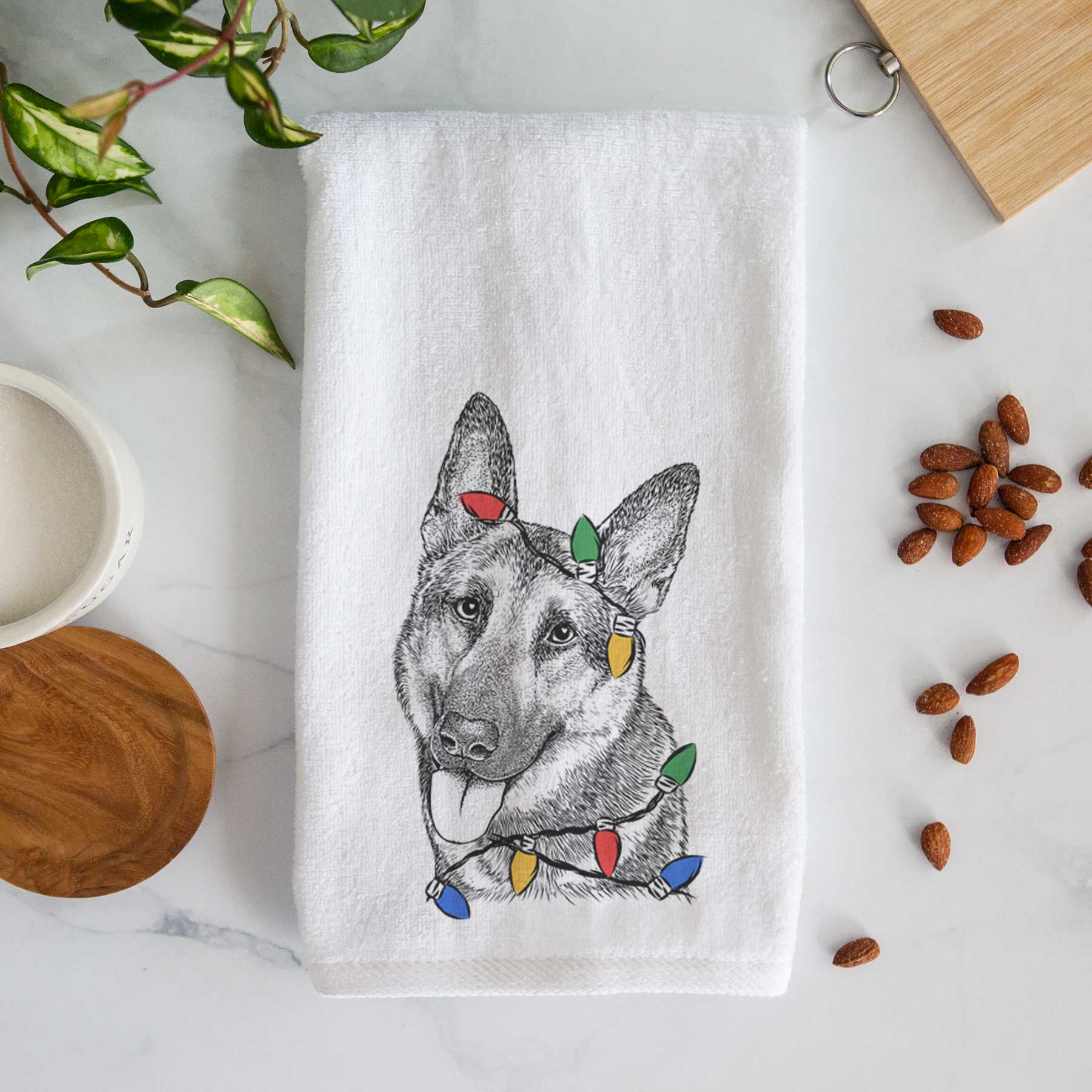 Whitaker the German Shepherd Decorative Hand Towel