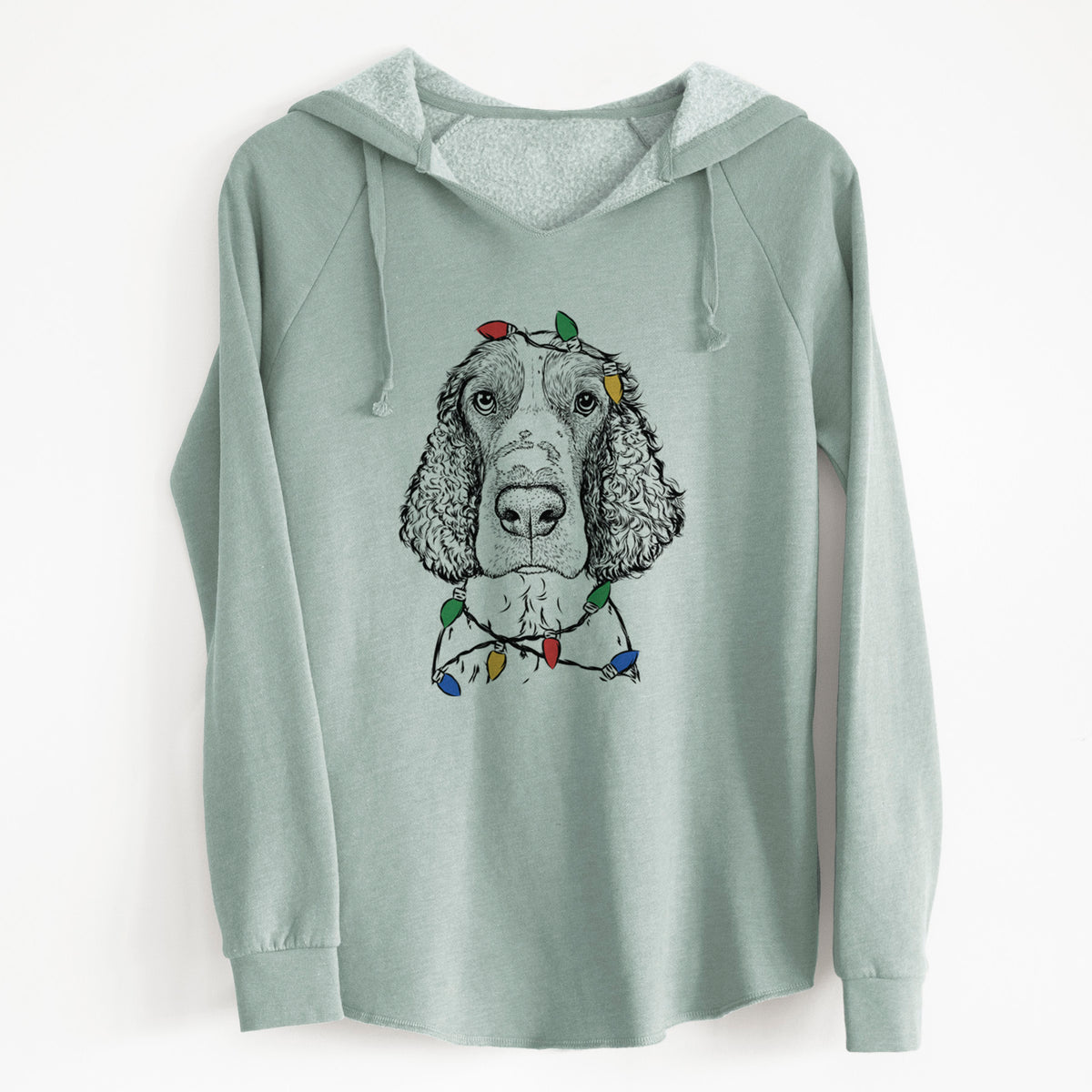Christmas Lights Wilbur the English Springer Spaniel - Cali Wave Hooded Sweatshirt