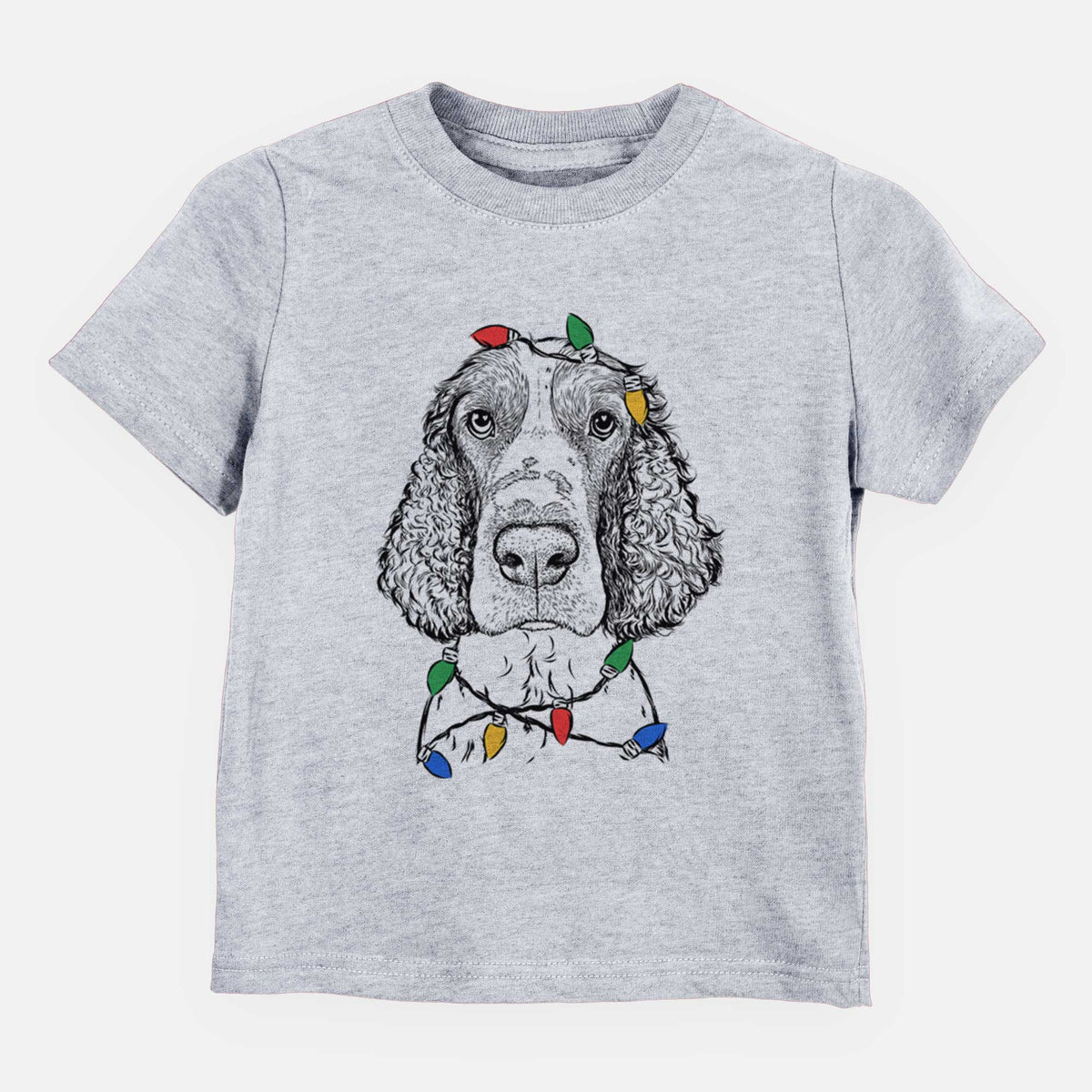 Christmas Lights Wilbur the English Springer Spaniel - Kids/Youth/Toddler Shirt