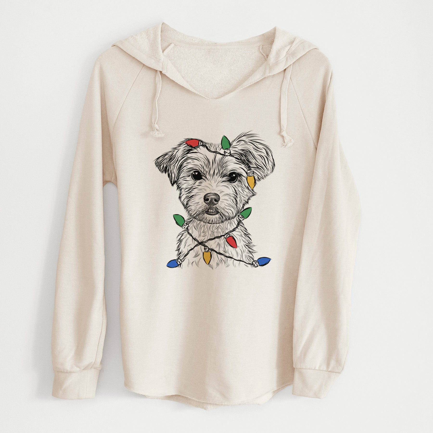 Christmas Lights William Mitchell Newman the Yorkshire Terrier - Cali Wave Hooded Sweatshirt