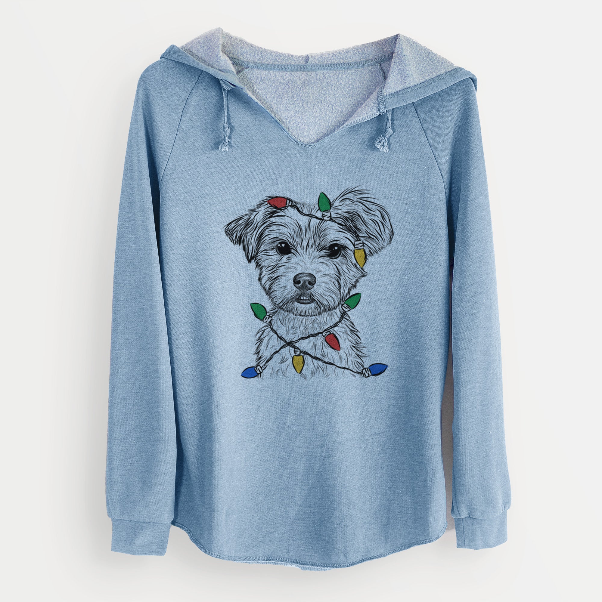 Christmas Lights William Mitchell Newman the Yorkshire Terrier - Cali Wave Hooded Sweatshirt