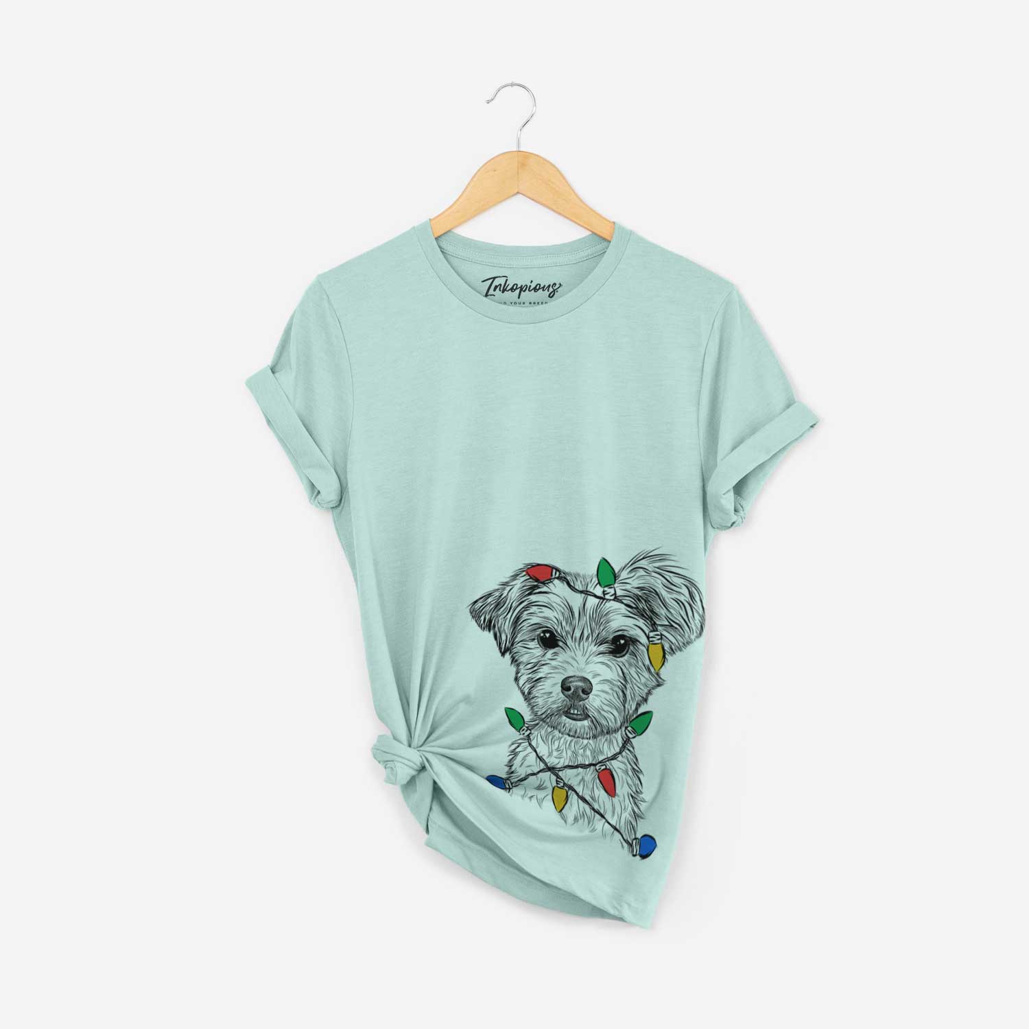 Christmas Lights William Mitchell Newman the Yorkshire Terrier - Unisex Crewneck