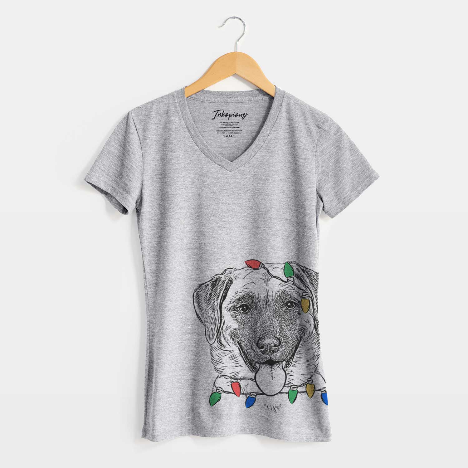 Christmas Lights Willow the Anatolian Shepherd - Women's V-neck Shirt