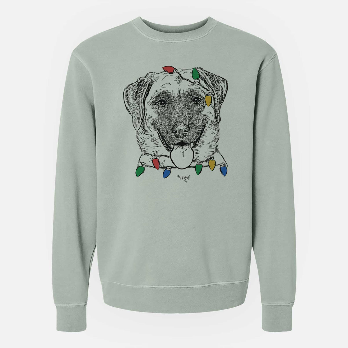 Christmas Lights Willow the Anatolian Shepherd - Unisex Pigment Dyed Crew Sweatshirt