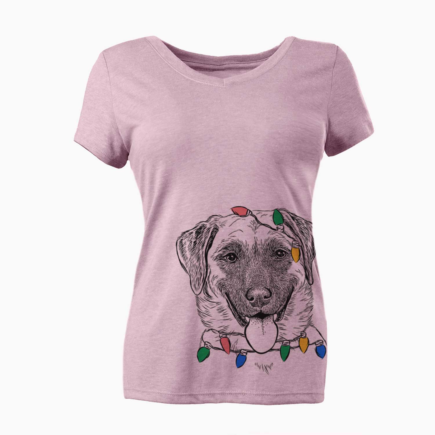 Christmas Lights Willow the Anatolian Shepherd - Women's V-neck Shirt