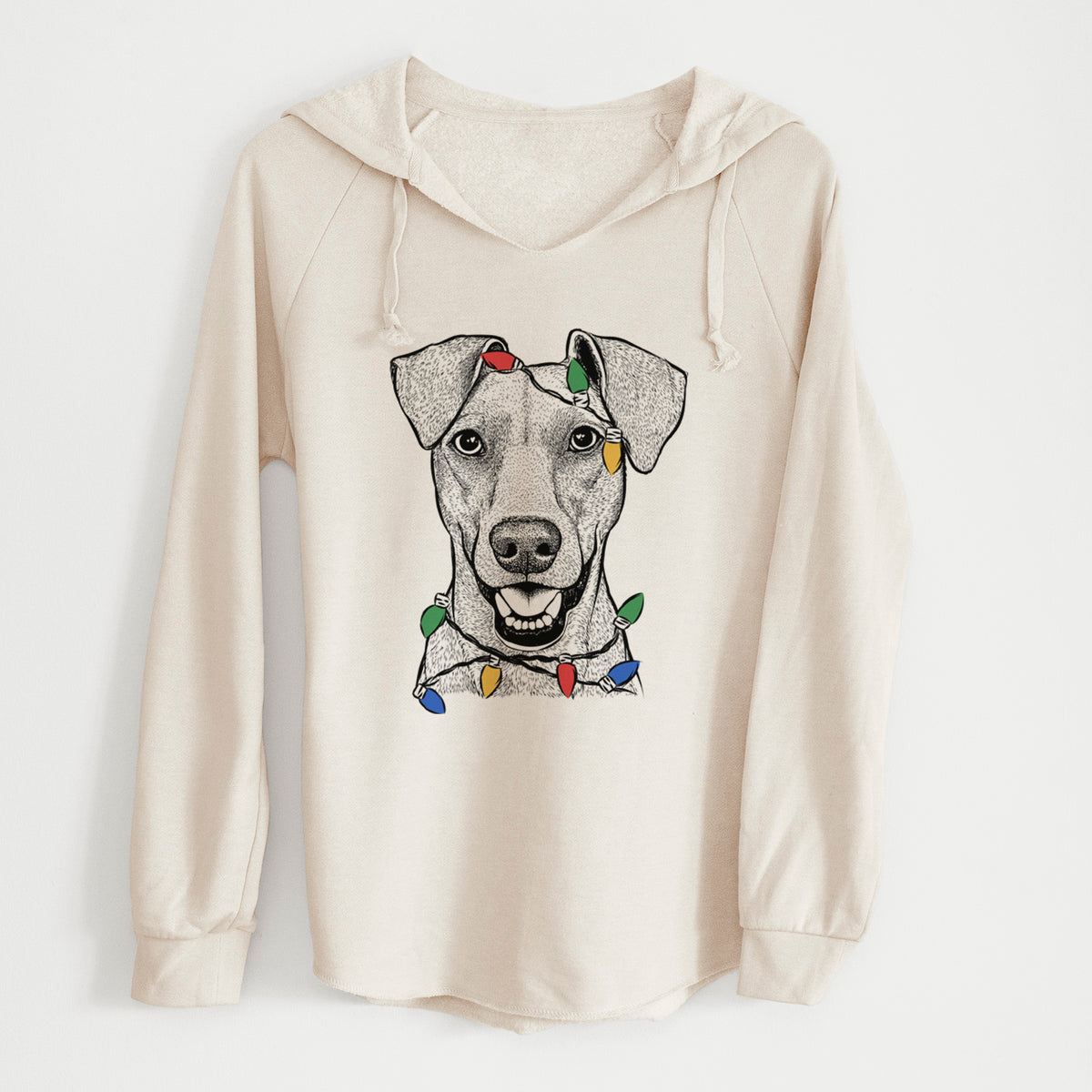 Christmas Lights Willow the German Pinscher - Cali Wave Hooded Sweatshirt
