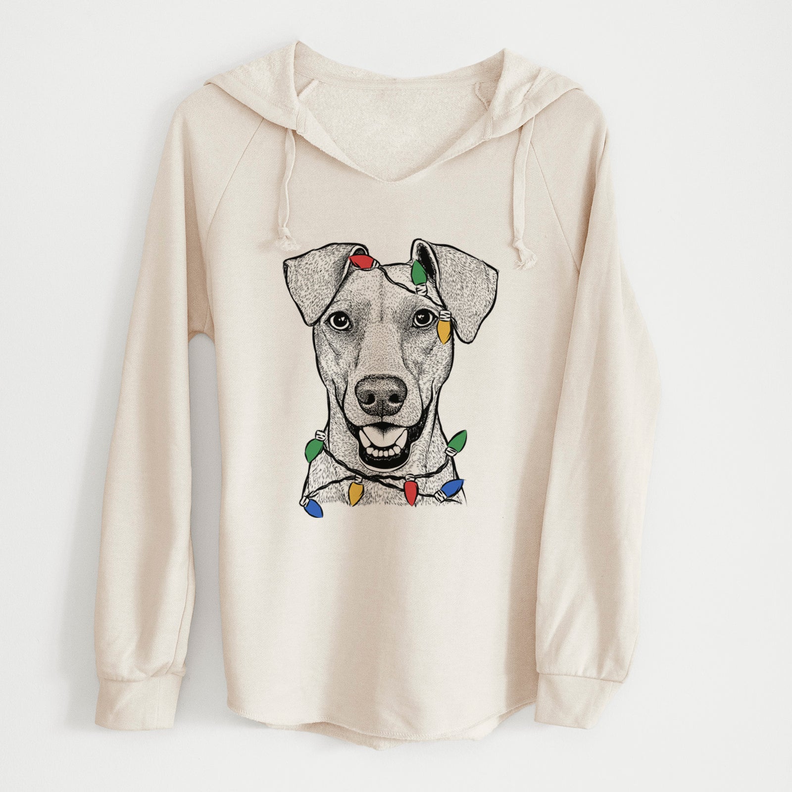 Christmas Lights Willow the German Pinscher - Cali Wave Hooded Sweatshirt