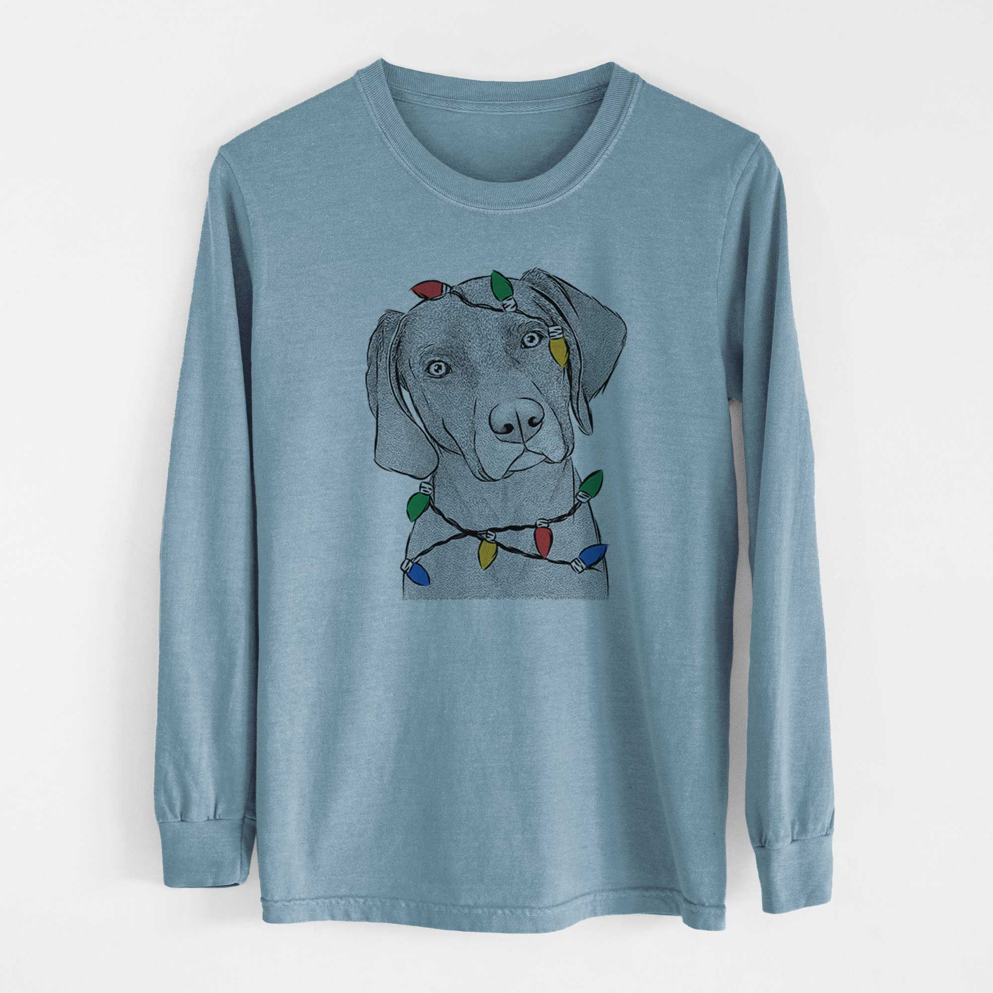 Christmas Lights Willow the Weizsla - Heavyweight 100% Cotton Long Sleeve