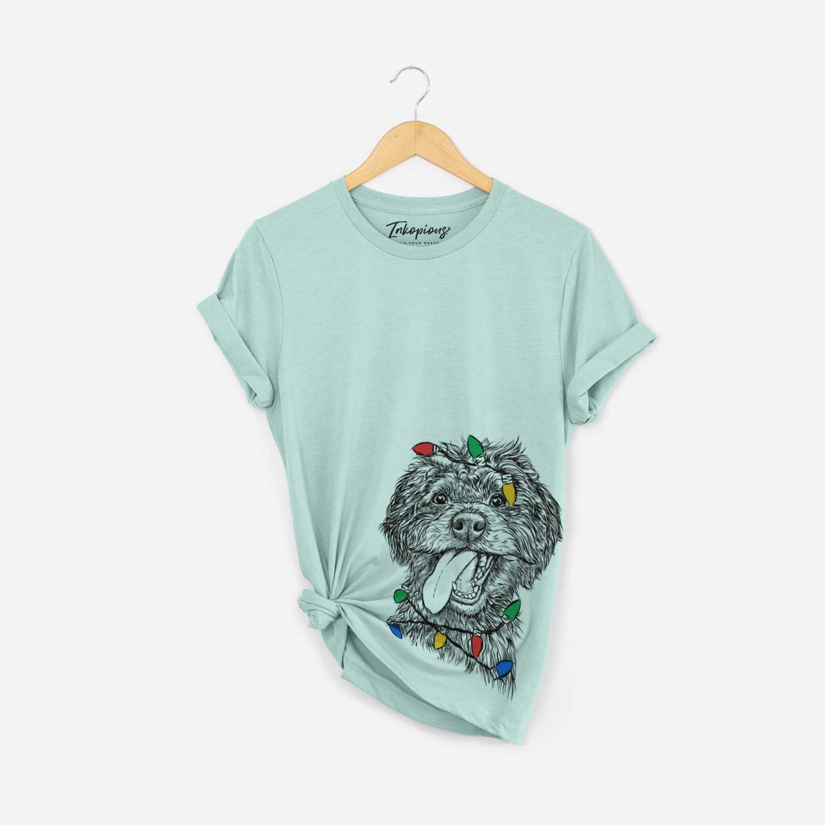 Christmas Lights Winnie the Mini Aussiedoodle - Unisex Crewneck