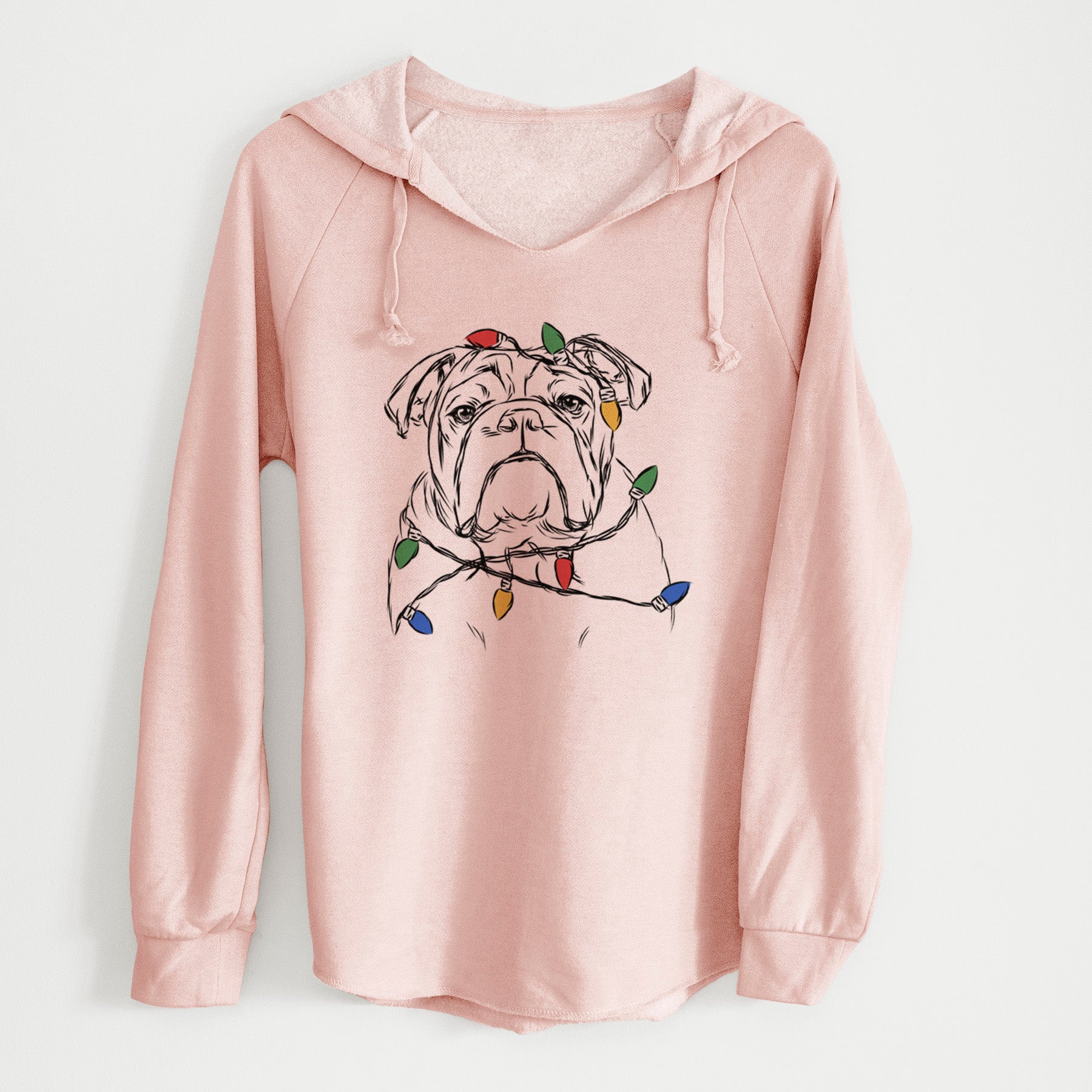 Christmas Lights Winston the English Bulldog - Cali Wave Hooded Sweatshirt