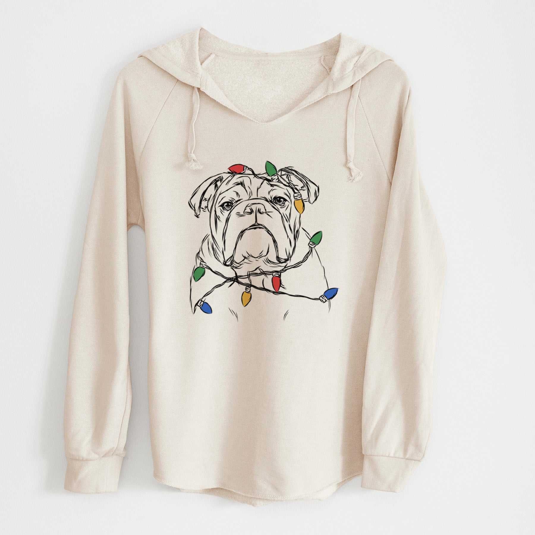 Christmas Lights Winston the English Bulldog - Cali Wave Hooded Sweatshirt