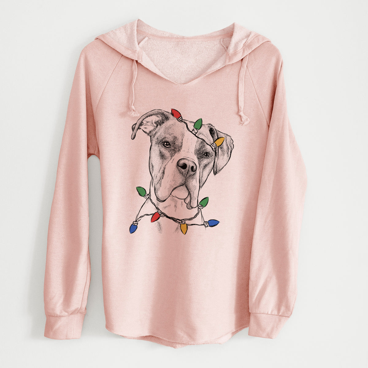 Christmas Lights Winston the Boxer - Cali Wave Hooded Sweatshirt