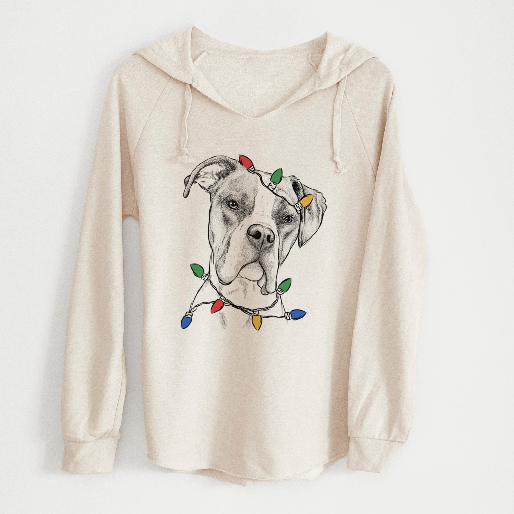 Christmas Lights Winston the Boxer - Cali Wave Hooded Sweatshirt