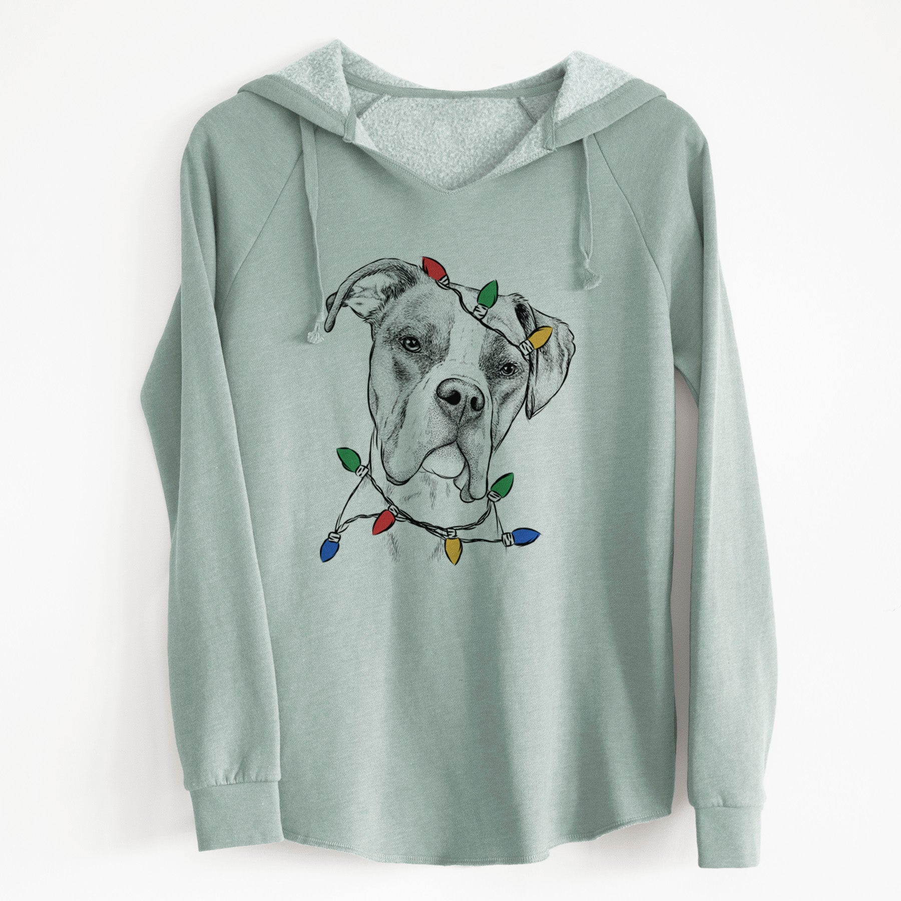 Christmas Lights Winston the Boxer - Cali Wave Hooded Sweatshirt