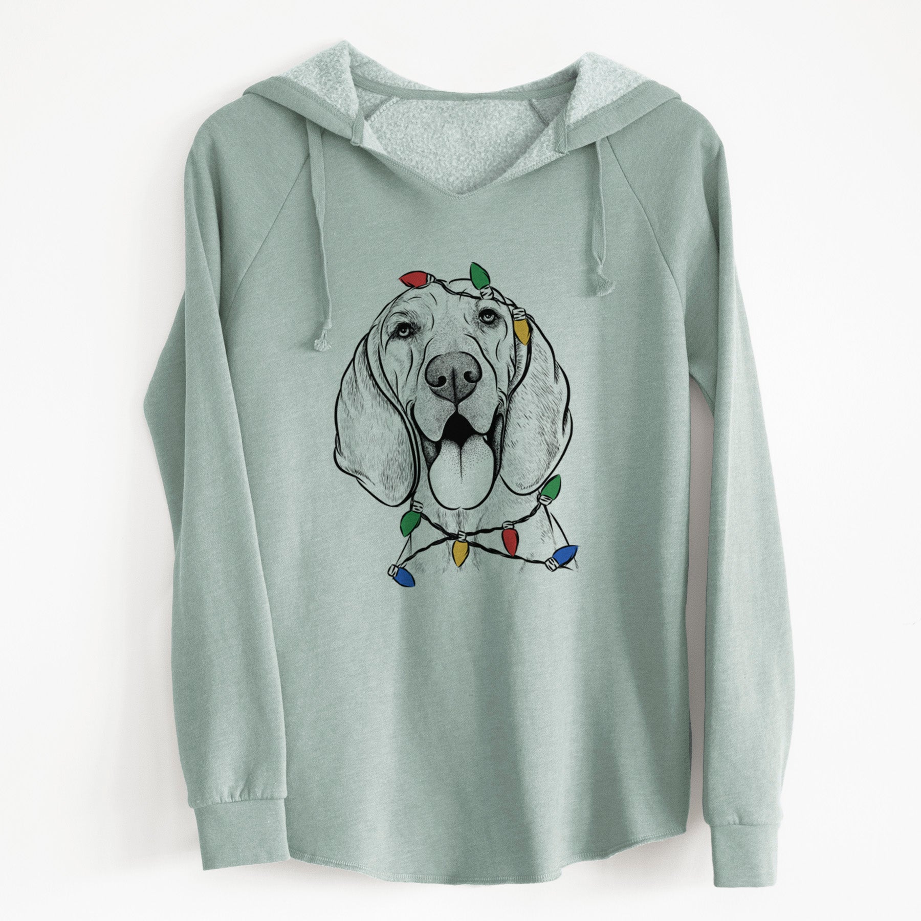 Christmas Lights Winston the Redbone Coonhound - Cali Wave Hooded Sweatshirt