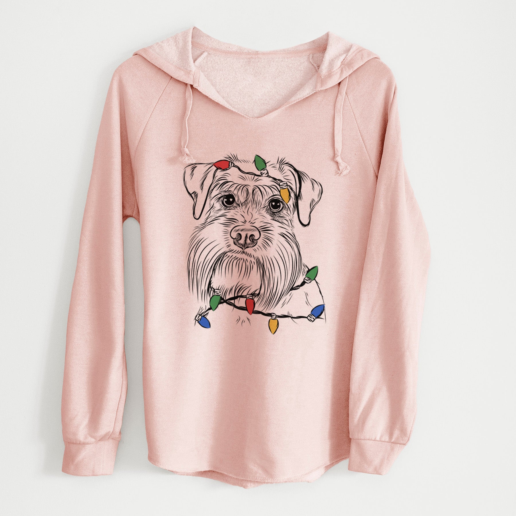 Christmas Lights Wrigley the Schnauzer - Cali Wave Hooded Sweatshirt