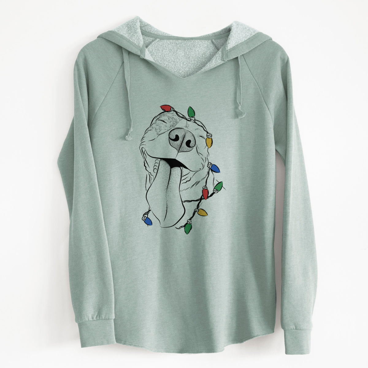 Christmas Lights Xena the American Staffordshire Terrier - Cali Wave Hooded Sweatshirt