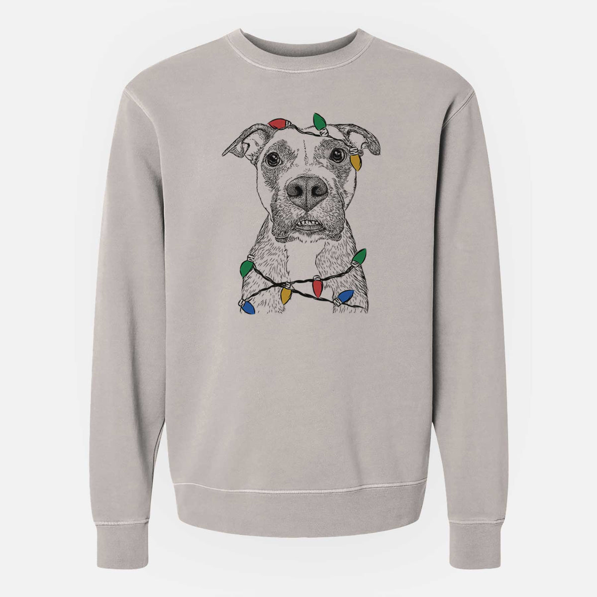 Christmas Lights Xena the Mixed Breed - Unisex Pigment Dyed Crew Sweatshirt