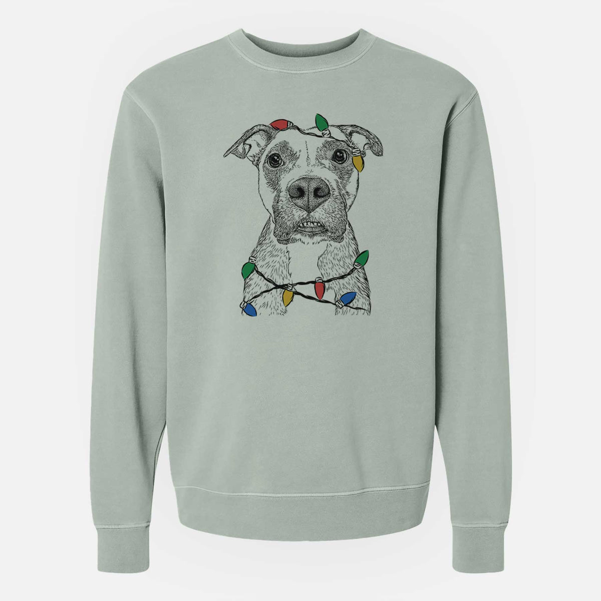 Christmas Lights Xena the Mixed Breed - Unisex Pigment Dyed Crew Sweatshirt