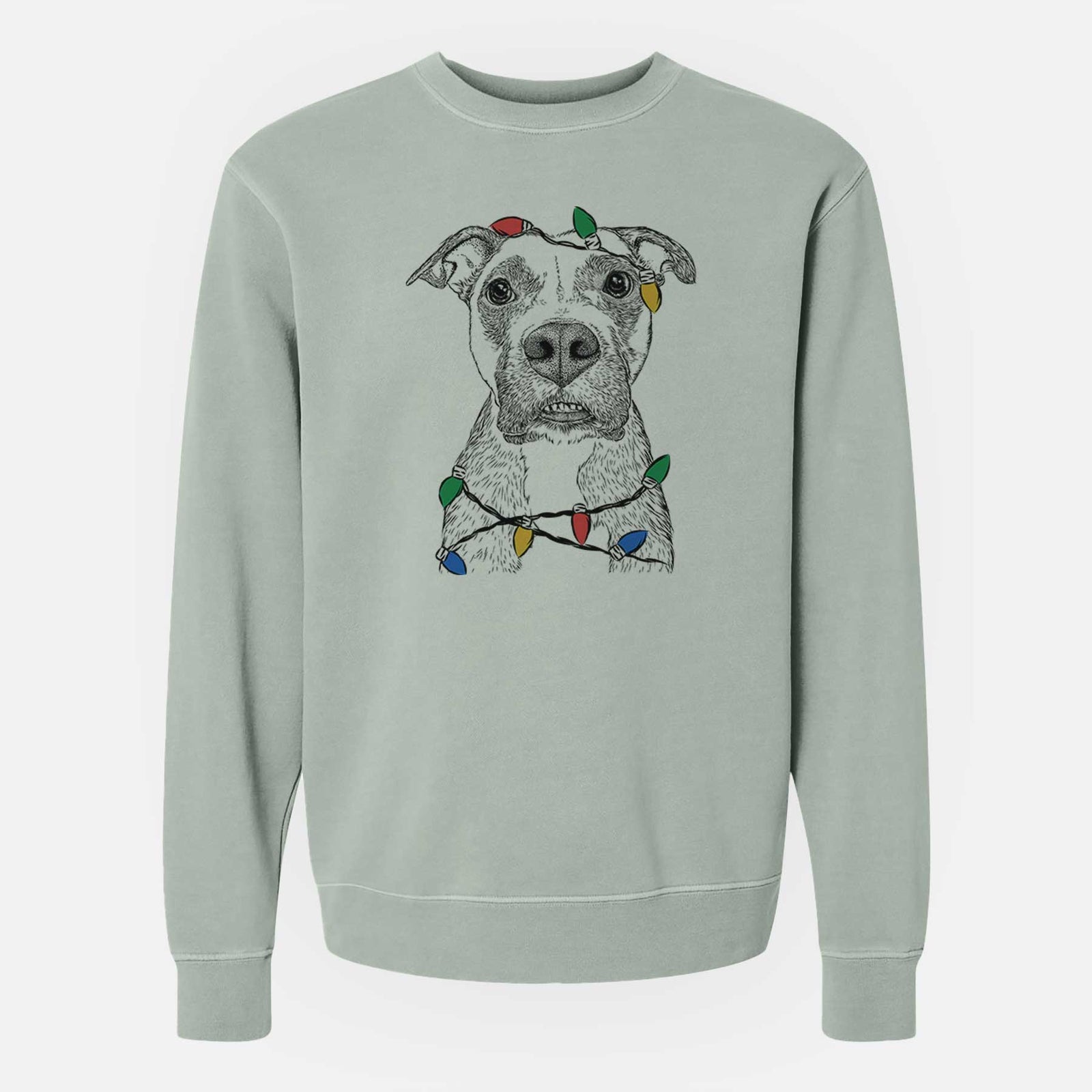 Christmas Lights Xena the Mixed Breed - Unisex Pigment Dyed Crew Sweatshirt