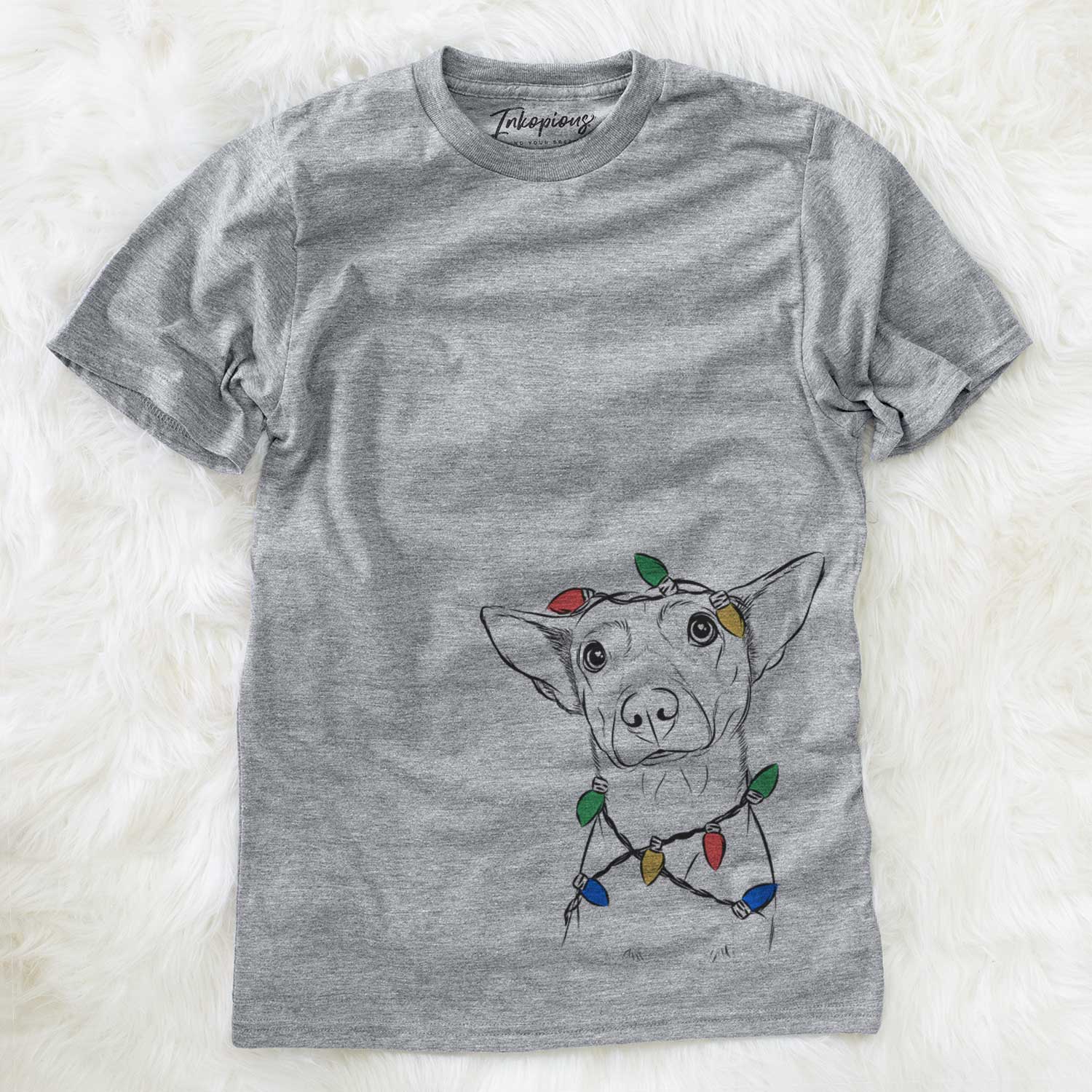 Christmas Lights Yogi the Mixed Breed - Unisex Crewneck