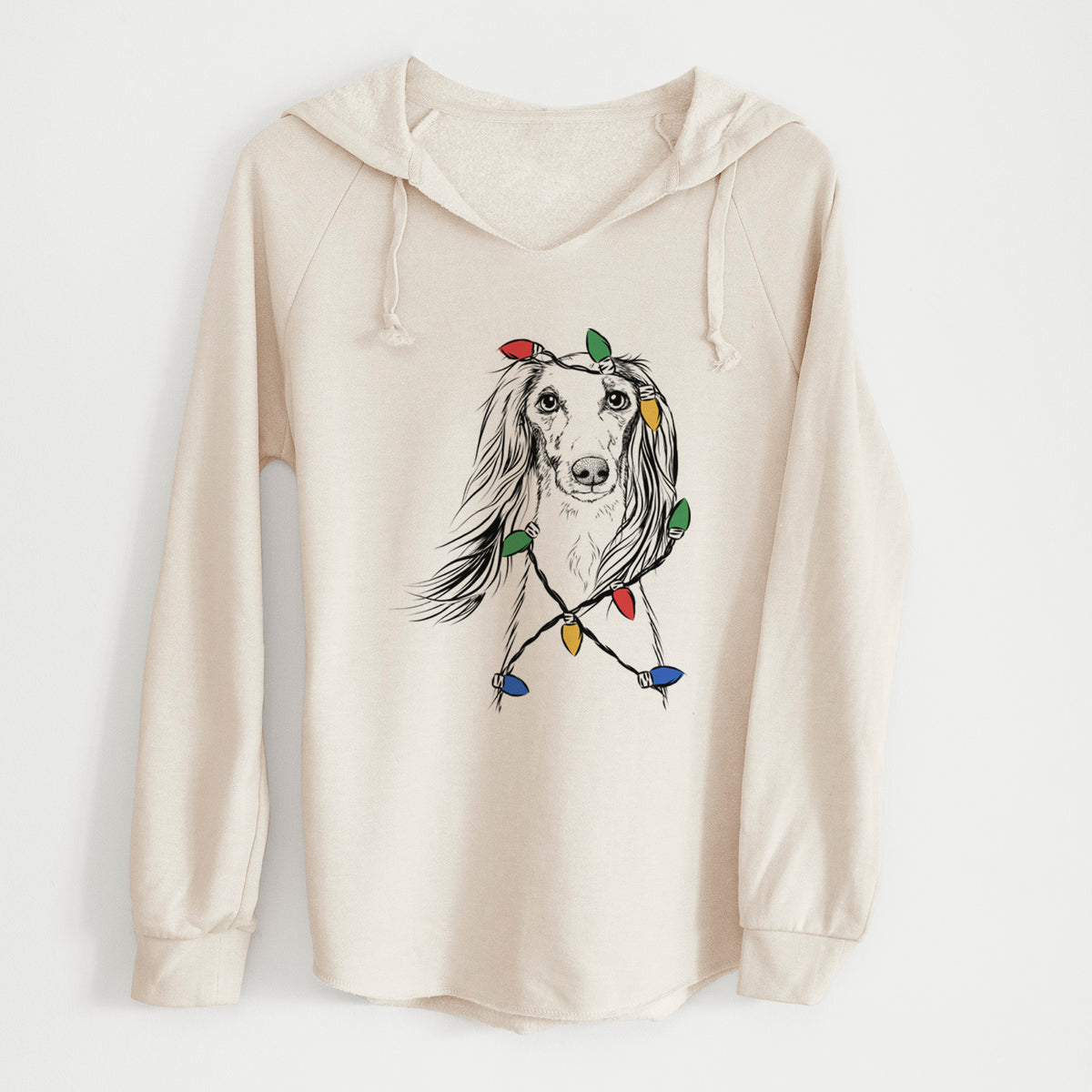 Christmas Lights Zahra the Saluki - Cali Wave Hooded Sweatshirt