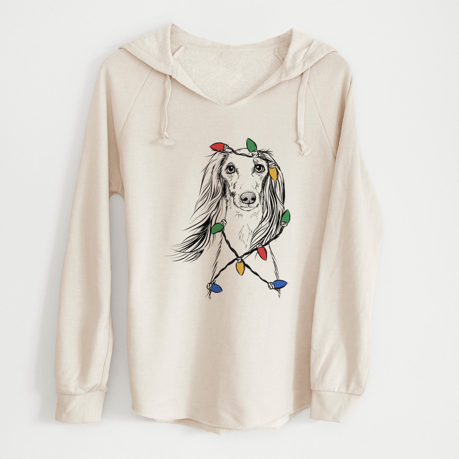 Christmas Lights Zahra the Saluki - Cali Wave Hooded Sweatshirt