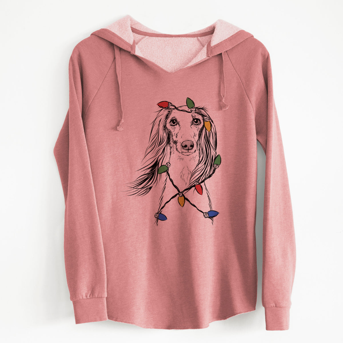 Christmas Lights Zahra the Saluki - Cali Wave Hooded Sweatshirt
