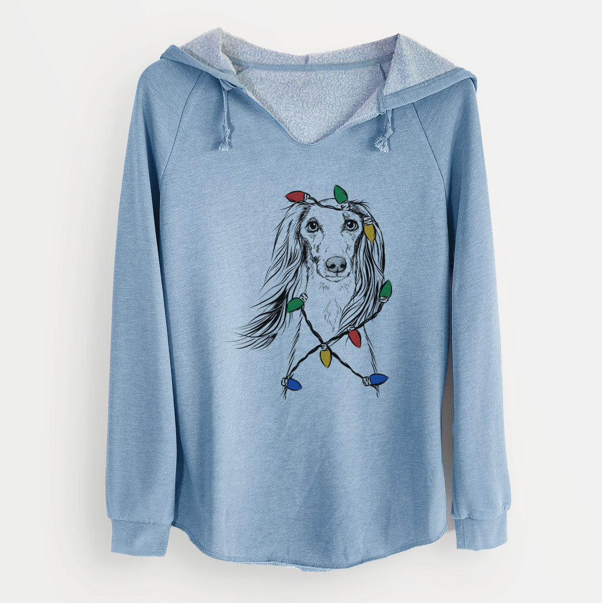 Christmas Lights Zahra the Saluki - Cali Wave Hooded Sweatshirt
