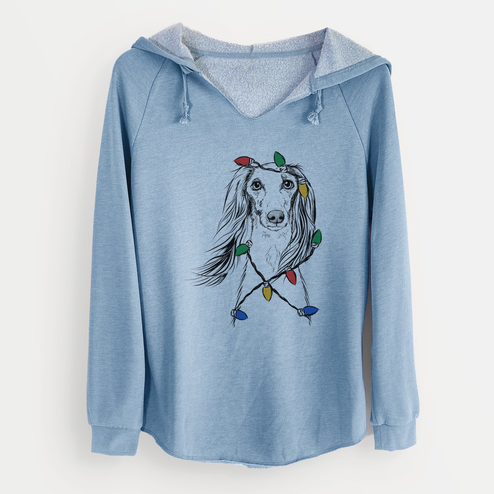 Christmas Lights Zahra the Saluki - Cali Wave Hooded Sweatshirt