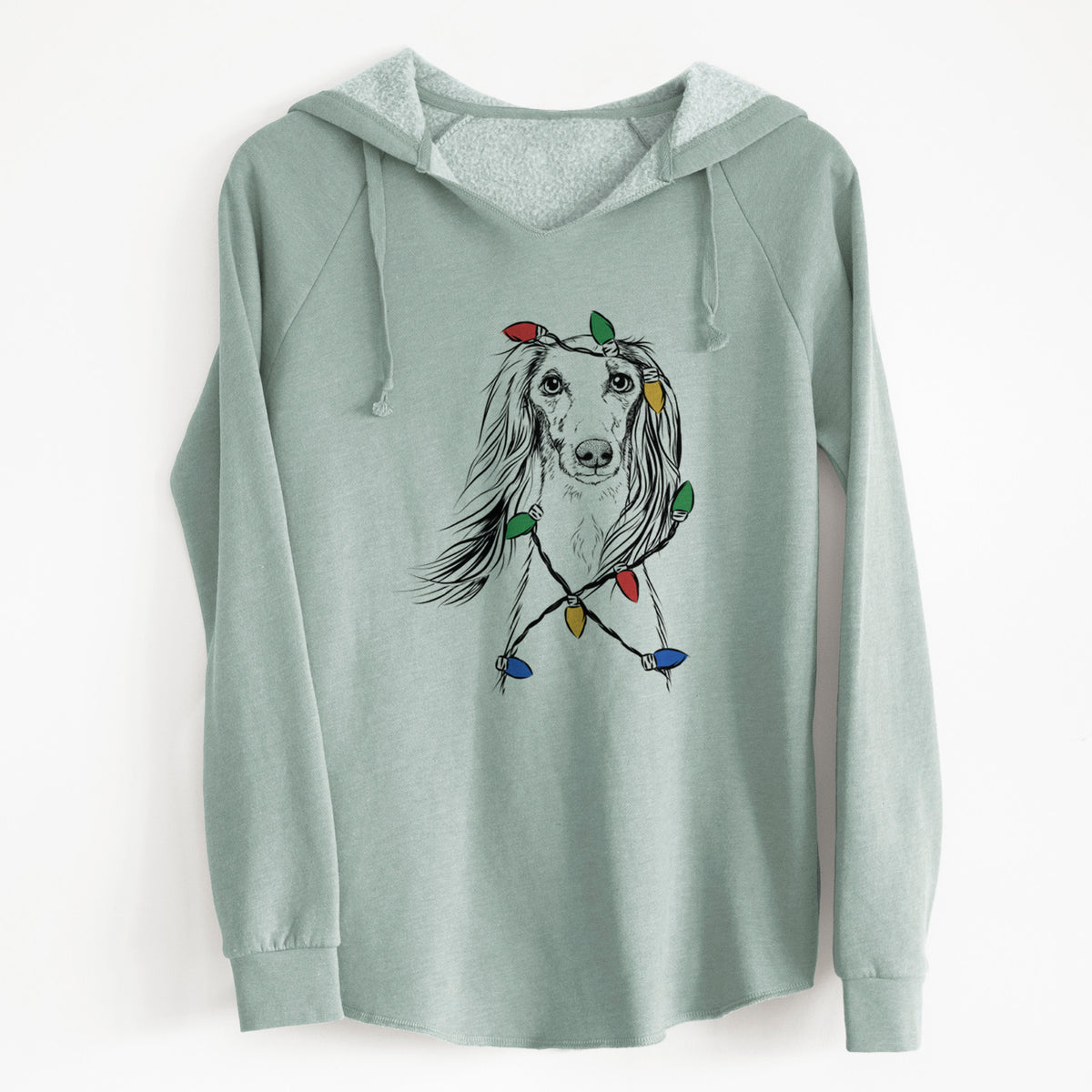 Christmas Lights Zahra the Saluki - Cali Wave Hooded Sweatshirt