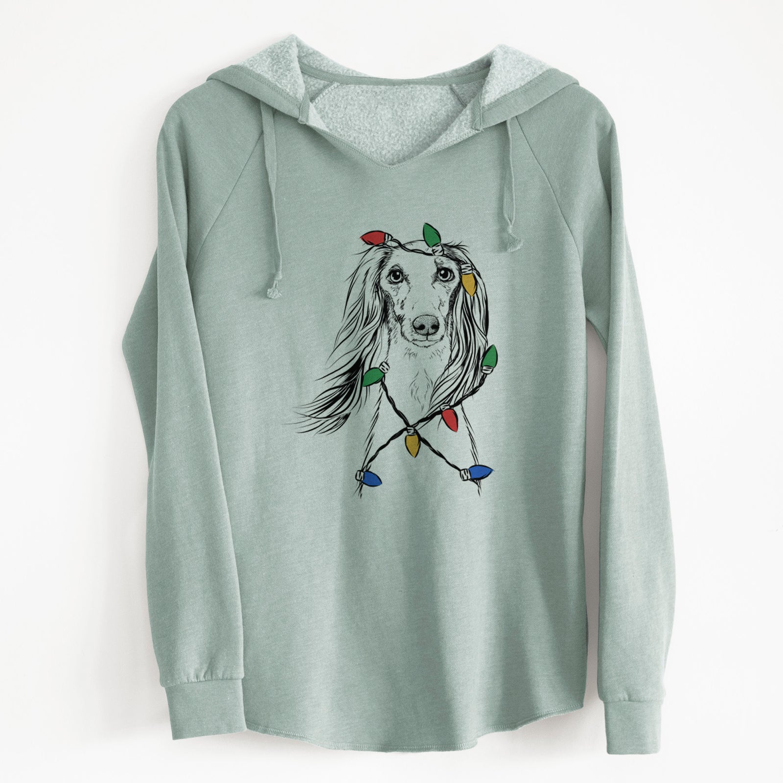 Christmas Lights Zahra the Saluki - Cali Wave Hooded Sweatshirt