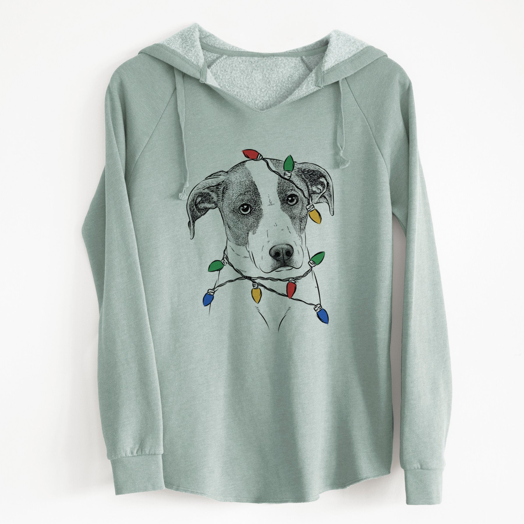 Christmas Lights Zephyr the Pointer Mix - Cali Wave Hooded Sweatshirt
