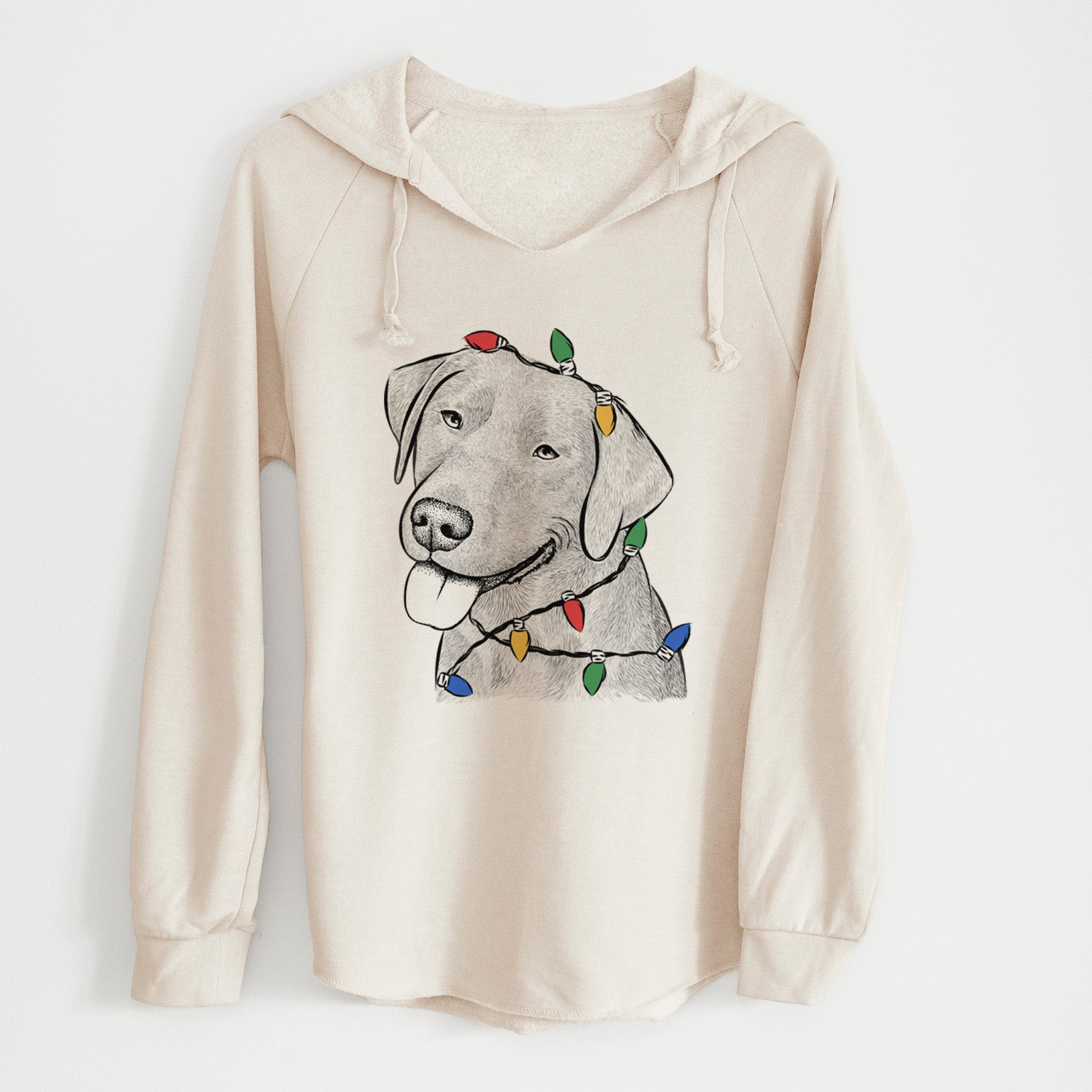 Christmas Lights Zeppelin the Black Labrador - Cali Wave Hooded Sweatshirt