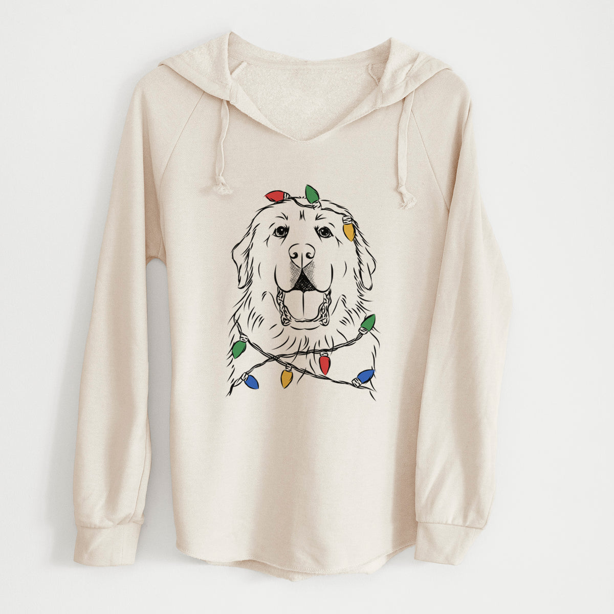 Christmas Lights Zeus the Great Pyrenees - Cali Wave Hooded Sweatshirt