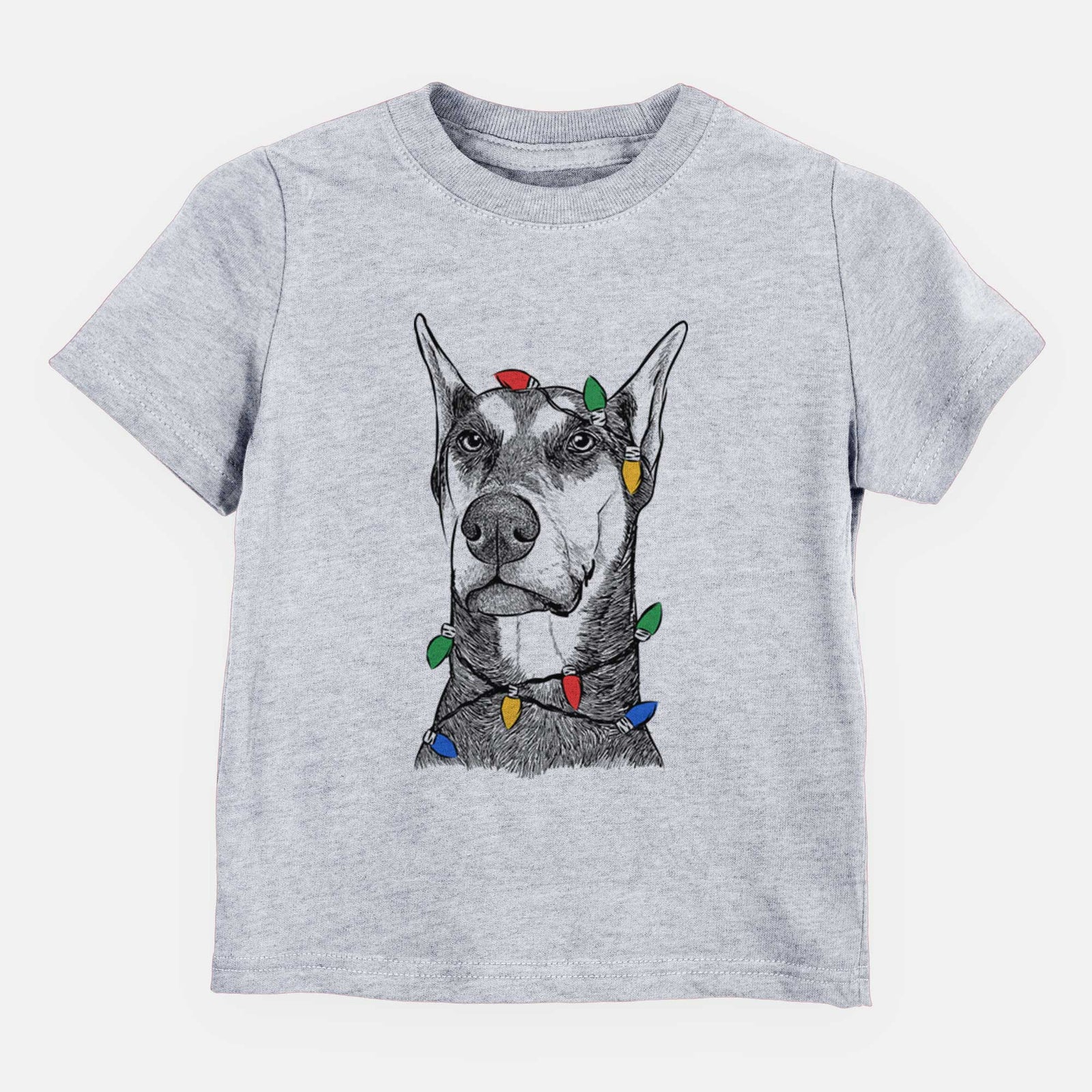 Christmas Lights Zeus the Doberman Pinscher - Kids/Youth/Toddler Shirt