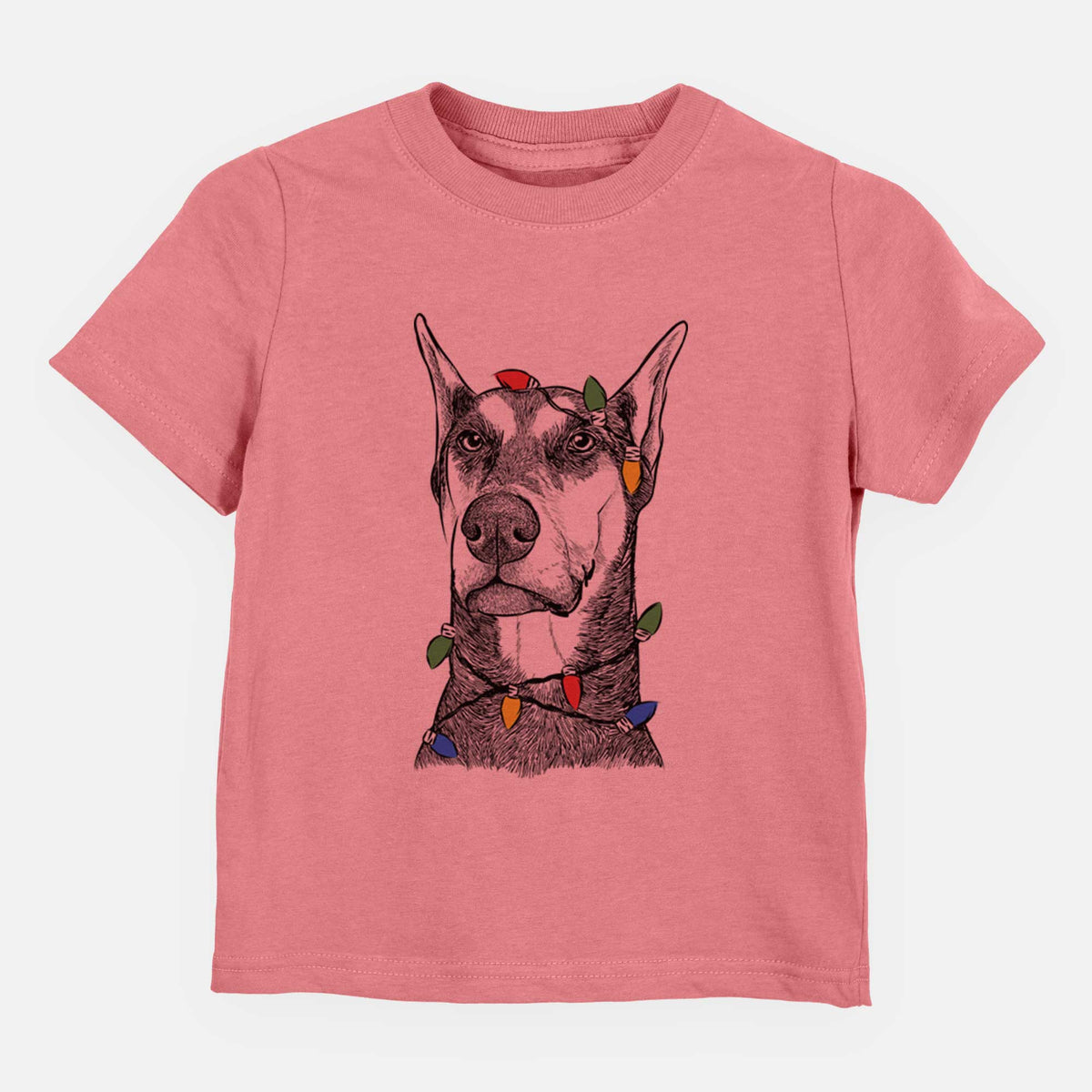 Christmas Lights Zeus the Doberman Pinscher - Kids/Youth/Toddler Shirt
