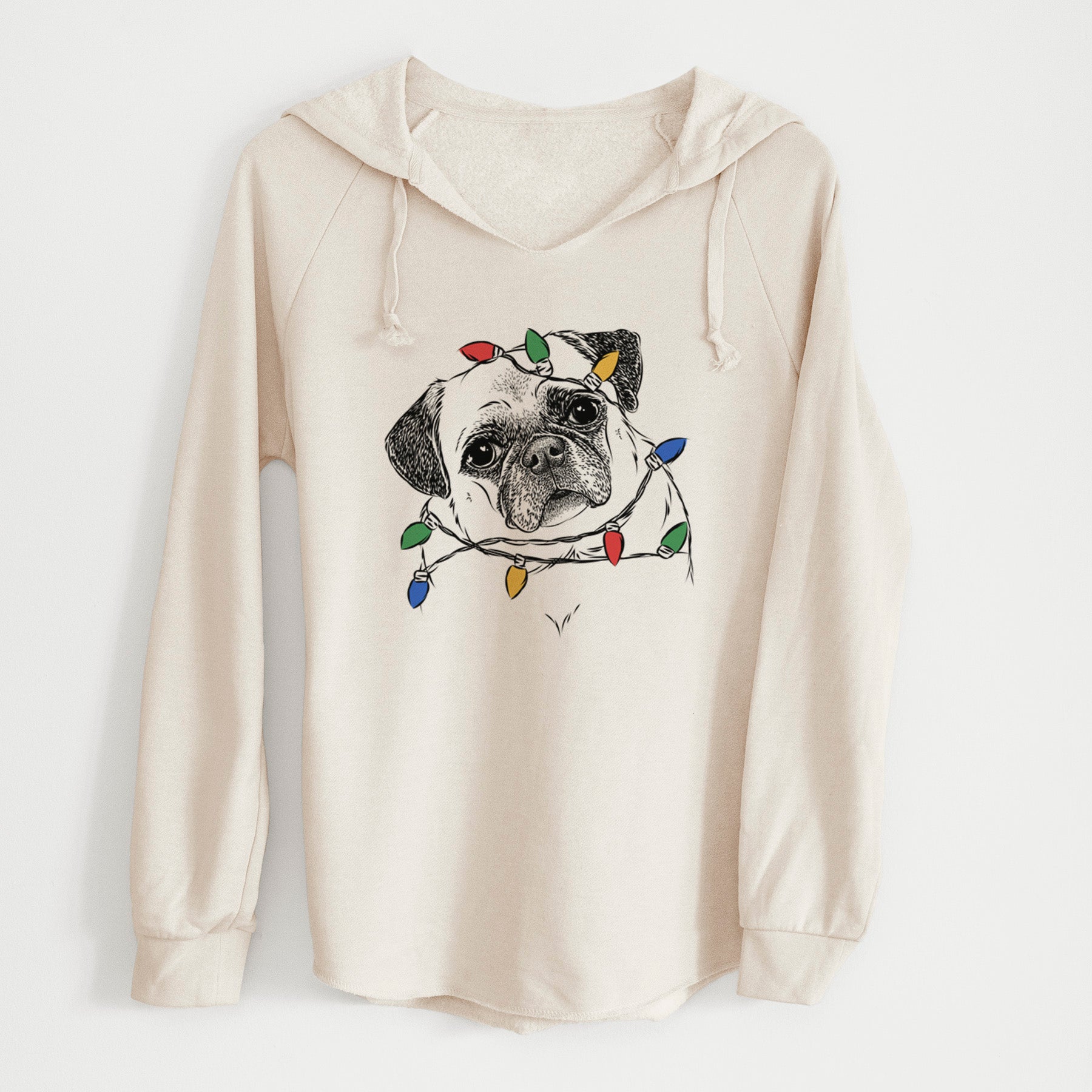 Christmas Lights Zoey the Pug - Cali Wave Hooded Sweatshirt