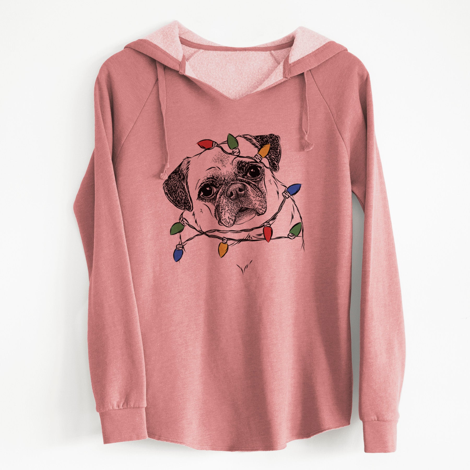 Christmas Lights Zoey the Pug - Cali Wave Hooded Sweatshirt